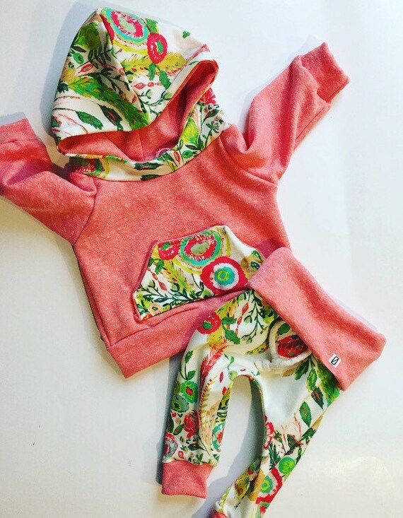 Items similar to Baby girl clothes, baby girl outfit, orange baby ...
