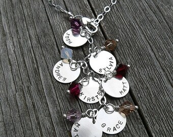 LIMITED TIME SALE Cascade Mothers or Family Necklace