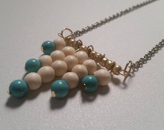 Wood and Turquoise Necklace