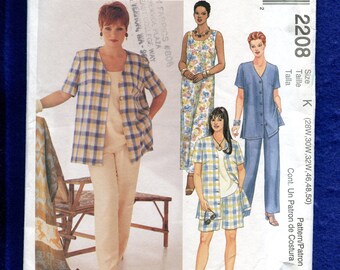 McCall's 2208 Easy Fitting Summer Dress Shirt Shorts & Pants Size 28W..30W..32W