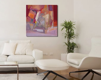 Acrylic Painting Landscape, Canvas Painting, Abstract Painting Original, Abstract Art, Modern Abstract Art, Red Painting, Purple Painting