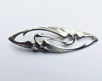 Art Nouveau Crane Brooch