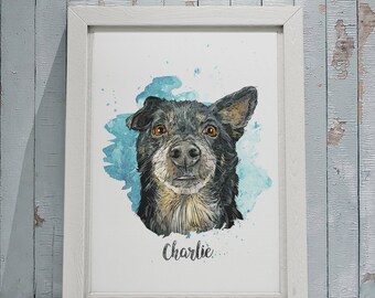 Custom Pet Portrait, Watercolor Dog Painting, Digital Pet Art, Animal Illustration, Pet Memorial Portrait, Dog Lover Gift, Fiance Gift