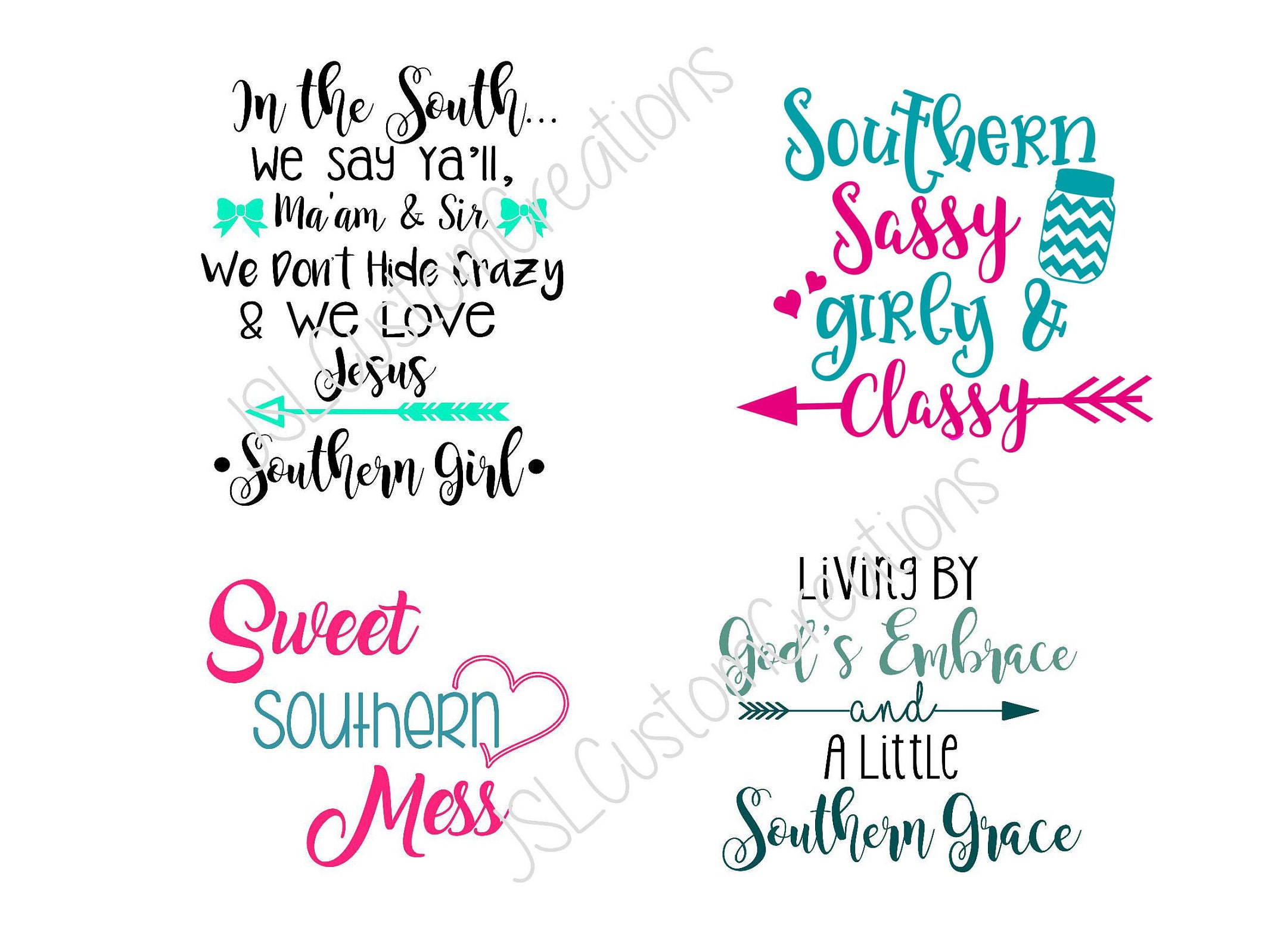 Download Southern Sayings Bundle Set of 4 SVG File PNG File EPS