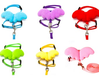 Harness and Leash Set Small Pet Animal Angel Wings - Baby Ferret Guinea pig Chinchilla Mouse Lizard Chipmunk Gerbil Degu Rat reptile gecko