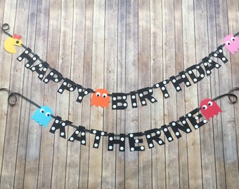 Pac-Man/Arcade themed birthday banner