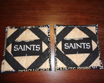 New Orleans Saints- quilted potholders- pair