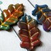 Autumn Leaves, Leaf Charm, Leaf Pendant, raku beads, Ceramic Leaf, handmade polymer clay beads, Add a Necklace,