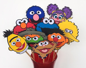 Sesame Street - Sesame Characters - Sesame Centerpieces - Sesame Street Decor - Sesame Street Party - Abby Cadabby - Oscar - Zoe - Elmo