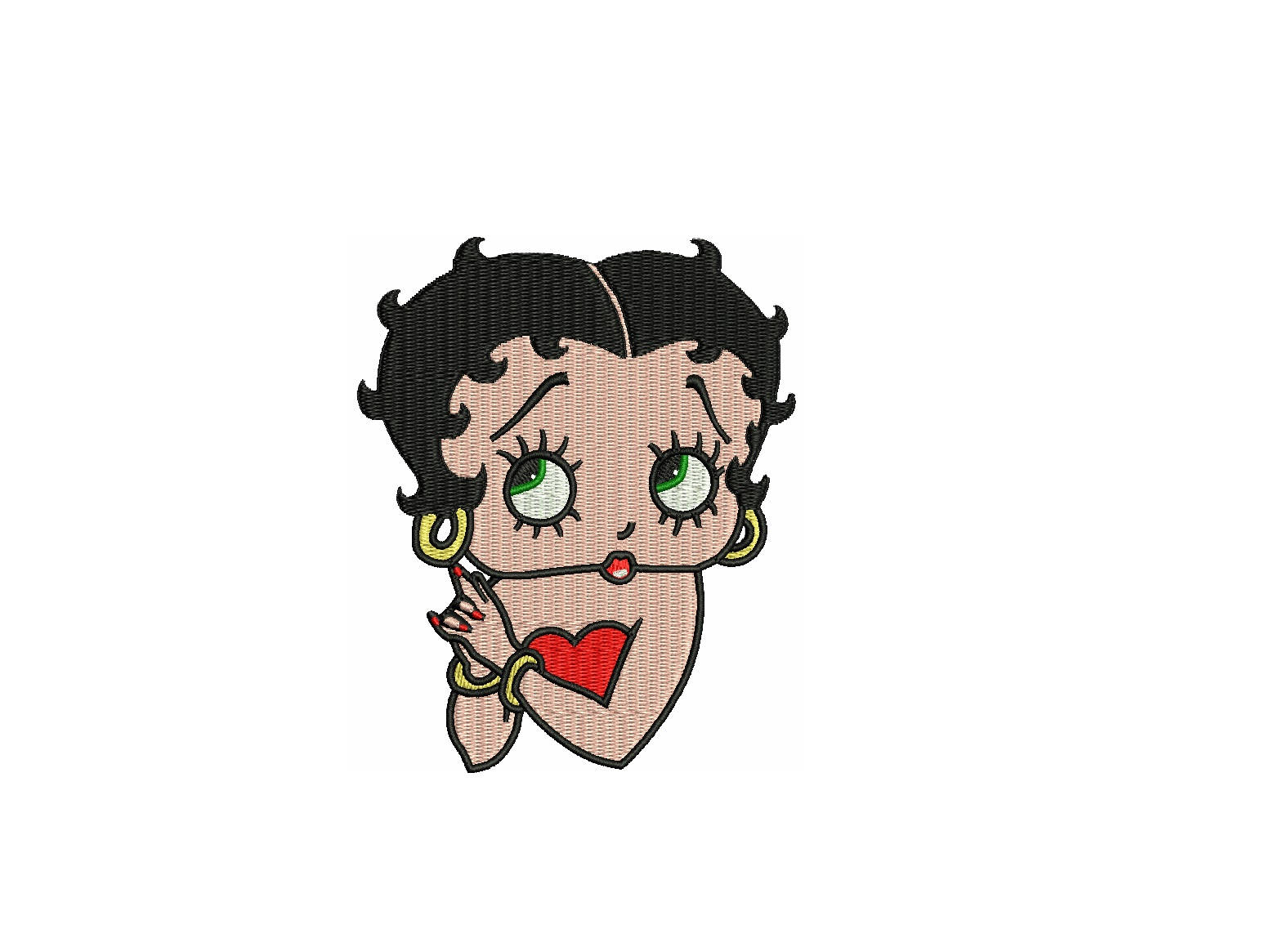 Betty Boop Embroidery Design High Quality 4 sizes 3456