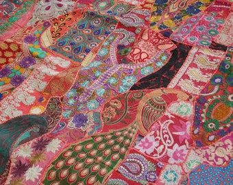 Bohemian bedding "Boho Love" bedspread, Indian bedding patchwork tapestry, boho patchwork quilt bohemian home decor gypsy throw king