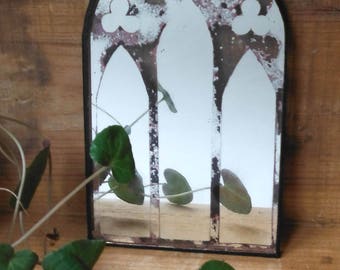 Etched mirror stained glass pattern