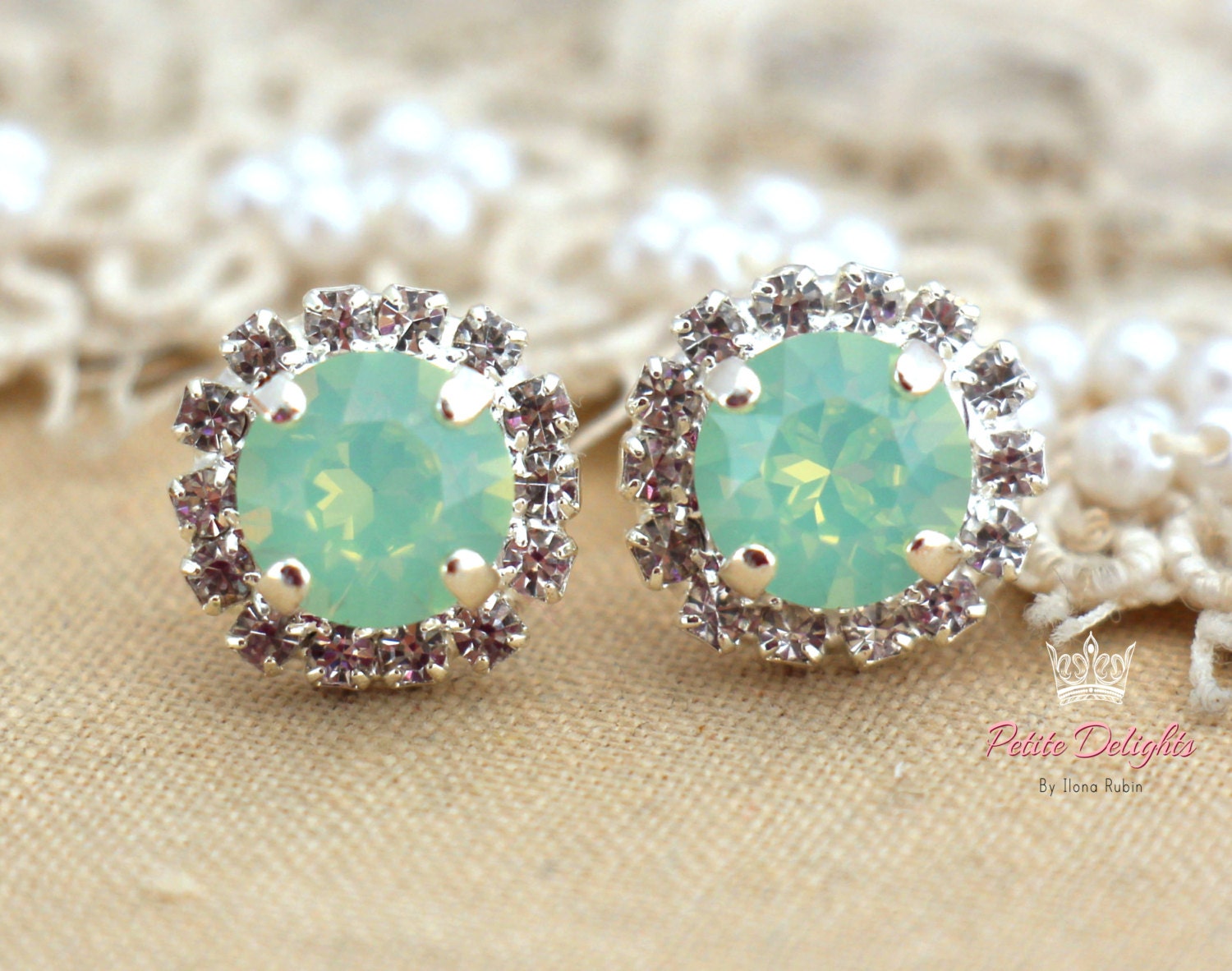 Mint Silver EarringsOpal Mint EarringsRose Gold Mint