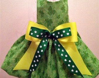Pretty Shamrock St. Patrick's Day Dog Dress