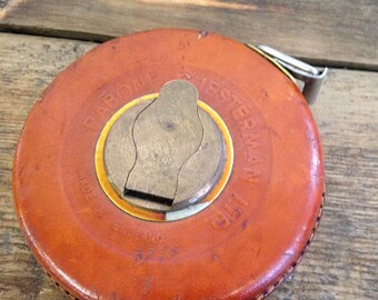 Vintage 50ft Measuring Tape by John Rabone & Chesterman Ltd England. Metal Tape Measure Winding Tape