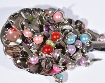 40 Round Brads - Pearl Head Brads - Paper Fasteners - Scrapbooking Brads - Pearl Head Brads - Scrapbooking Fastners - SC1935