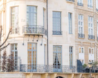 Paris Photograph, Paris Balcony, Architecture Photography, Large Wall Art, Neutral French Home Decor, Fine Art Photo, Paris Decor