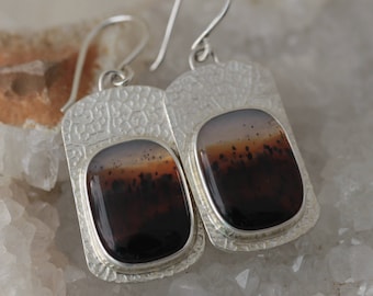 Montana Agate Sterling Earrings - Free Ship
