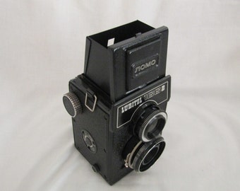 Lubitel Camera with lens cap and case • vintage
