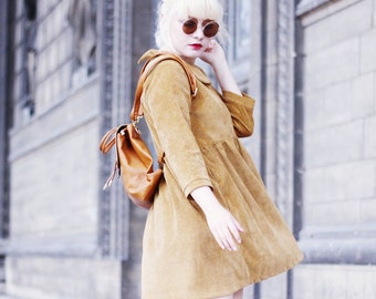 Mod Dolly/ Cara Smock Dress/ Mustard/ Corduroy