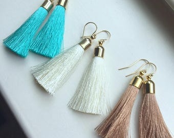 Long Fringe Earrings, Fringe Jewelry, Gold Tassel Earrings, Tassel Jewelry, Statement Earrings, Trendy Earrings, Fringe Boho Earrings
