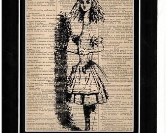 201 Alice in Wonderland vintage dictionary art