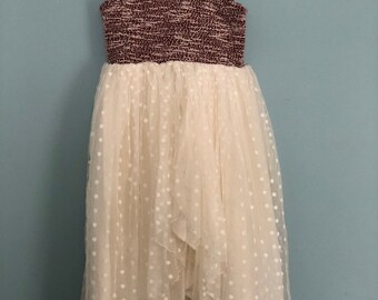 SAMPLE SALE - Gabrielle Dress in Ivory/Rouge - Size 4