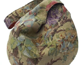 Slouchy bag, Brown Slouchy bag, Japanese Knot bag, Gift for her, Fabric bag, Hobo bag, Vintage bag, Knot bag, Slouch bag, Shoulder bag