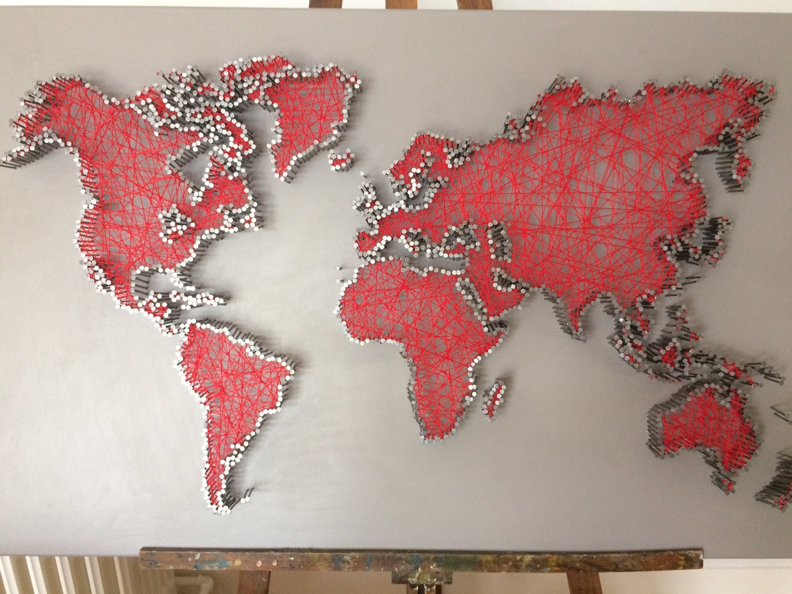 world map in string art string art world map