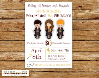 Harry Potter Invitation | Harry Potter Birthday Invitation | Witches and Wizards Invitation | Wizards Birthday Party | Harry Potter Invite