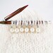 Mini White Glass Pearl Stitch Markers set of 6