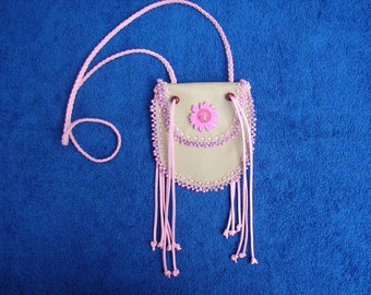 Medicine Bag Beaded Leather Native Pouch Indian Necklace Bag Regalia Boho Child Teen