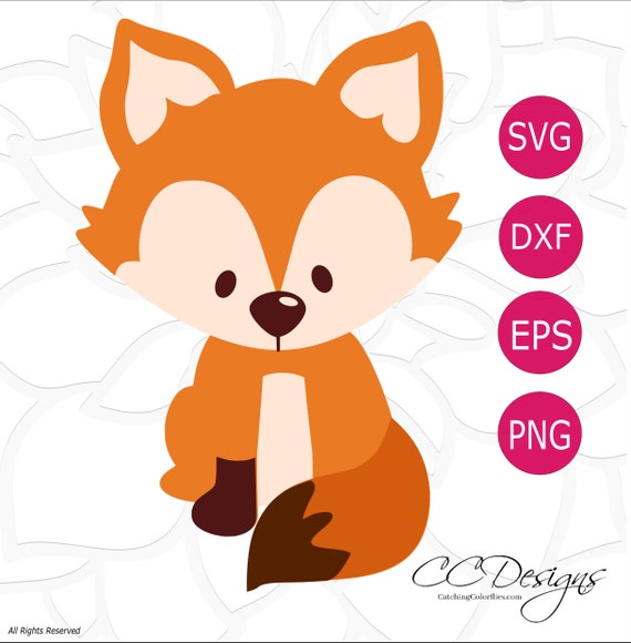 Baby Fox SVG Cut File Cute Baby Fox with Tail Cutting File