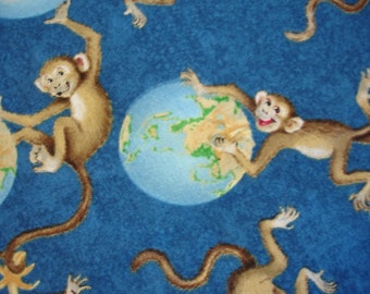 RARE MONKEY FABRIC Animals Around the World - Lisa McCue Wilmington Prints - 1 Yard - kr26