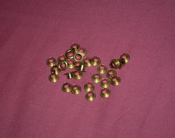 Set of 10 Golden eyelets 40 milimtres