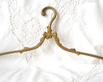 1 vintage brass wedding dress hanger antique brass clothes hangers coat hanger french vintage art nouveau antique brass bridal hanger
