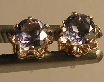 Natural iolite 4.0 mm & earrings sterling silver 925