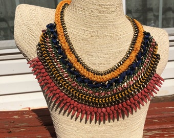 Cleopatra Necklace / Statement Necklace / Egyptian Necklace / Bib Necklace / Chunky Necklace / Egyptian Collar Necklace / Runway Necklace