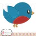 Bird machine embroidery design. Such a cute chubby little bird design in filled stitch embroidery. Fun bird embroidery.