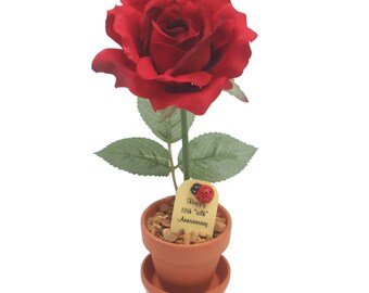 12th Anniversary gift - silk rose