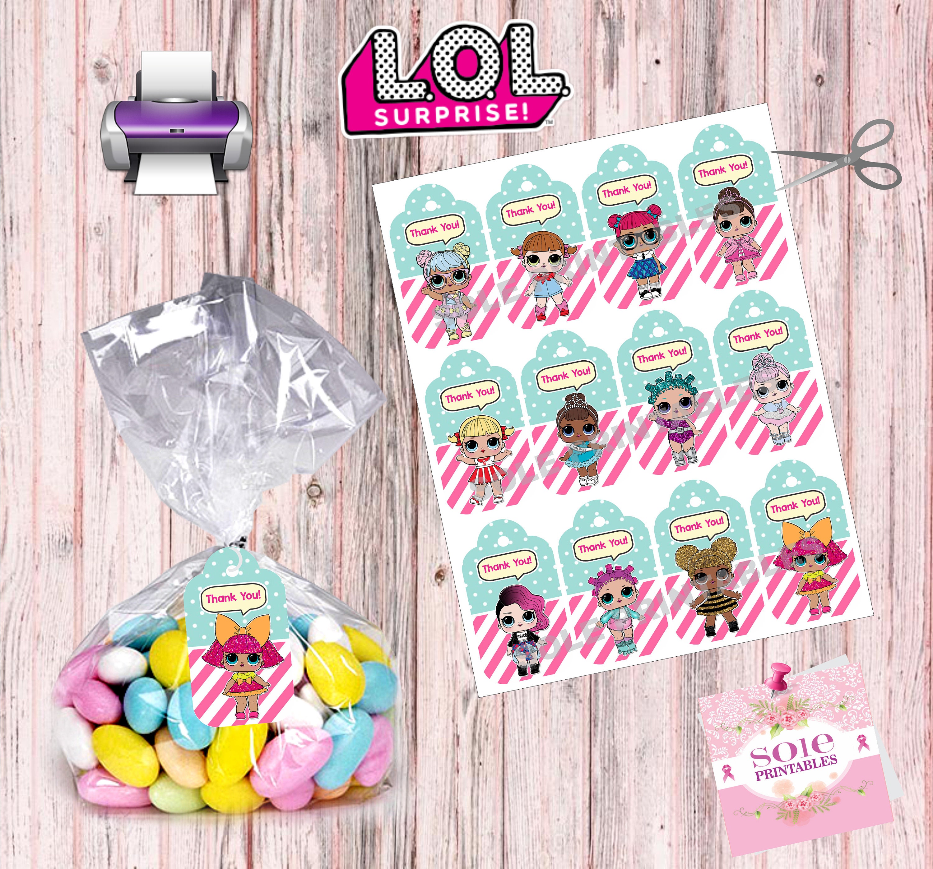 L.O.L Surprise Thank you Tags Instant Download