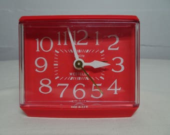 Vintage Westclox Sizzler Red Drowse Dialite Electric Alarm Clock Model 22244 - FREE SHIPPING