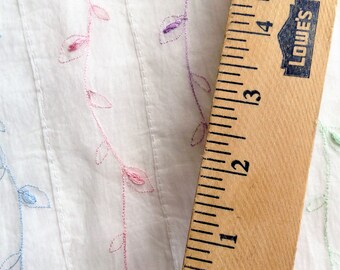 Embroidered and Seamed White Organdy