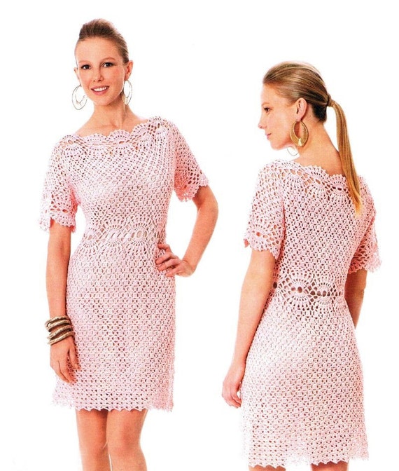 Crochet party dress  PATTERN  crochet cocktail  dress  PDF 