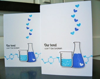 Anniversary Card for Him, Geeky I Love You Card, Nerdy Valentine, Science Gift for Boyfriend, Periodic Table, Science Beaker