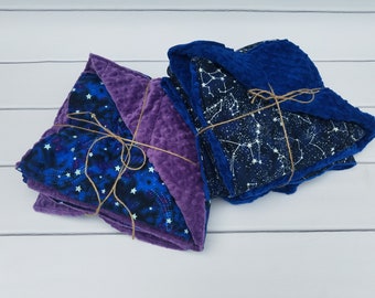 Weighted Blanket for Child - Glow in the Dark Night Sky and Luxurious Complementing Minky (35x50 inches) - Kid Weighted Blanket