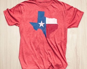 Texas State Shaped Flag Men's T-shirt Texas Shaped Flag