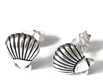 Sterling Silver Stud Earrings/shell stud earrings /Highly polished/Gifts/wedding/bridesmaid