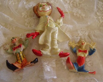 Vintage Celluloid Circus Clowns/1970's