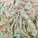 1/2 yard rare Vintage 1930 cotton voile semi sheer fabric aqua roses pattern flower 35" wide 1950 1940 dress pink white